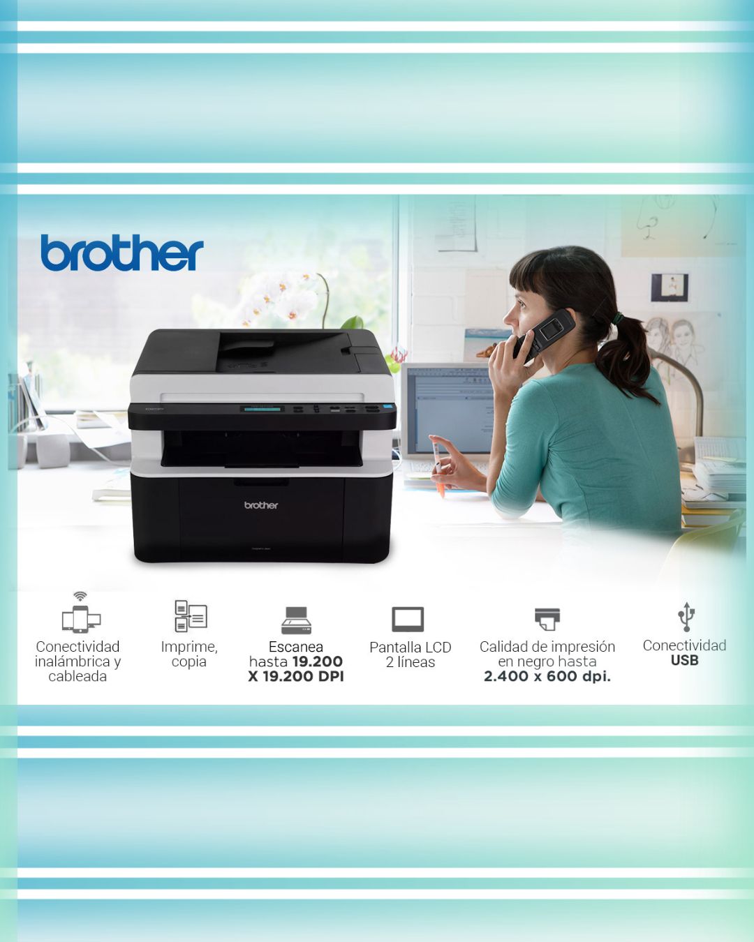 Impresora Brother láser monocromática DCP-1617NW – Tu tienda de Compras ...